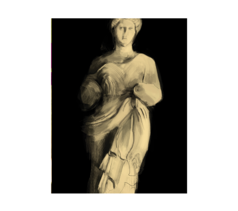 Statue found at Ephesus painting